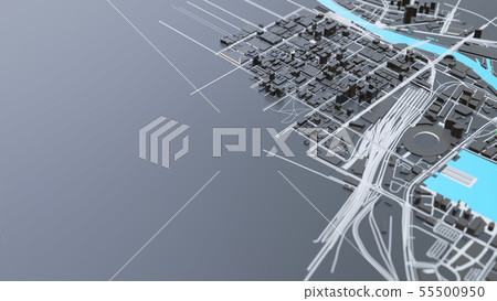 3D futuristic city architecture 55500950