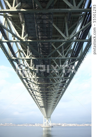 Back of Akashi Kaikyo Bridge seen from Awaji Island Back of Akashi Kaikyo Bridge seen from Awaji Island 55501293