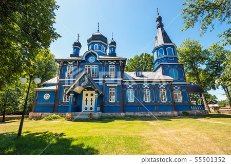 Orthodox church in Puchly  village, north eastern 55501352