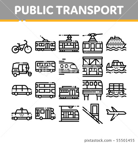 Collection Public Transport Vector Line Icons Set Collection Public Transport Vector Line Icons Set 55501455