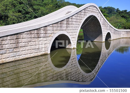 倒影拱橋位於新竹,台灣 倒影拱橋位於新竹,台灣 55501500