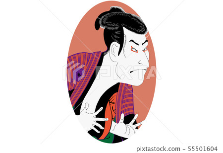 Edo Beibe bright version oval of Toshinsai Sharaku image third generation Otani Oniji 55501604