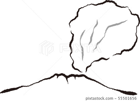 Sakurajima illustration line drawing 55501656