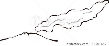 Sakurajima Illustration Line Drawing Stock Illustration