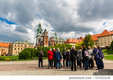 Touristic excursion, Wawel castle, Krakow, Poland 55501836