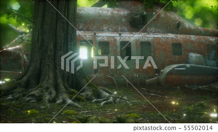 old rusted military helicopter 55502014