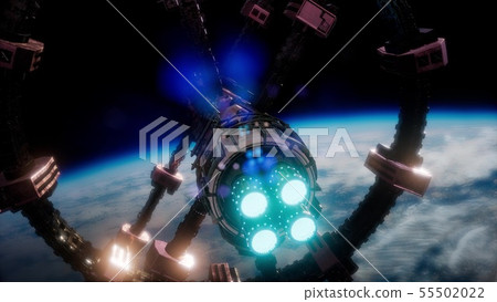 Earth and Spacecraft. space ship over the earth Earth and Spacecraft. space ship over the earth 55502022