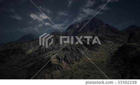 Storm Dark Clouds over Volcanic Valley Storm Dark Clouds over Volcanic Valley 55502239
