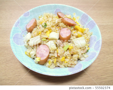 Home fried rice with chikuwa and wiener Home fried rice with chikuwa and wiener 55502374