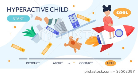 Hyperactive Child on Rocket Metaphor Landing Page 55502397