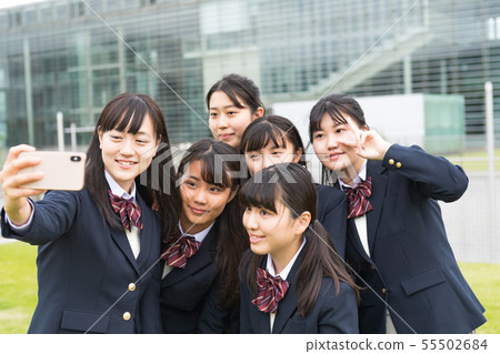 High school girl, selfie 55502684