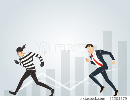 businessman catching the thief businessman catching the thief 55503579