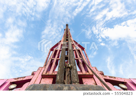Pile crane or pile driven machine set up in construction site Pile crane or pile driven machine set up in construction site 55504823
