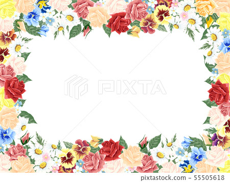 Various flower frame background - Stock Illustration [55505618] - PIXTA