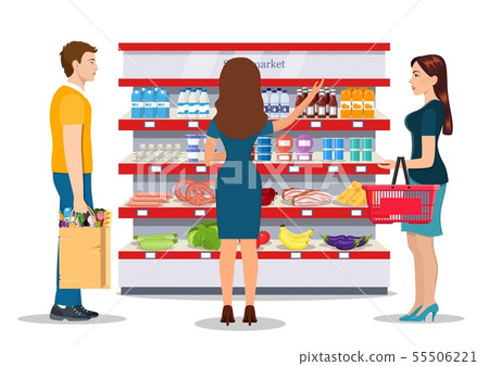 Customers people bying products in supermarket 55506221