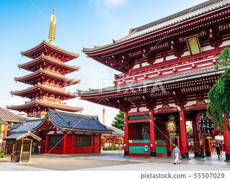 Senso-ji Temple Hokuramon and five-storied pagoda Senso-ji Temple Hokuramon and five-storied pagoda 55507029