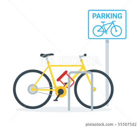 Bicycle parking flat vector illustration 55507582