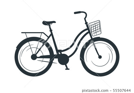 Utility bicycle silhouette vector illustration Utility bicycle silhouette vector illustration 55507644