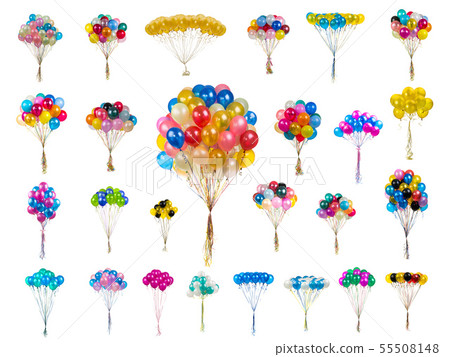 collage color balloons on a white collage color balloons on a white 55508148