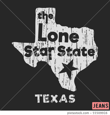 T-shirt print design. Texas - the lone star state 55509916