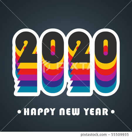 2020 Happy New Year background colorful design for 2020 Happy New Year background colorful design for 55509935