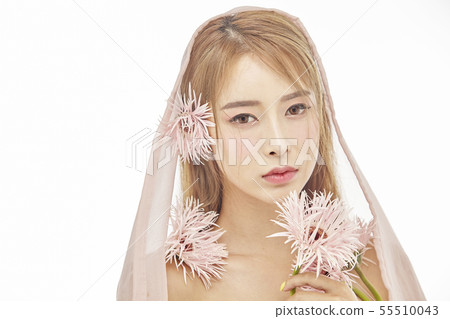 鮮花,美容,年輕女性 鮮花,美容,年輕女性 55510043