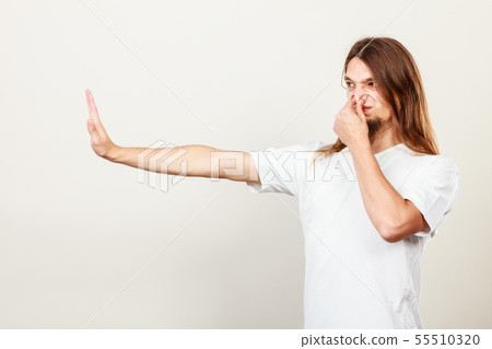 Man with odor of sweat Man with odor of sweat 55510320