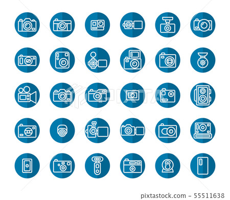 Camera Flat Icon Set ,Vector Illustration. - Stock Illustration ...
