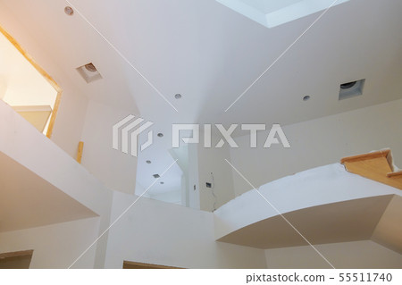 House under construction, gypsum wall is under House under construction, gypsum wall is under 55511740