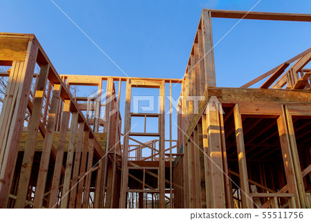 Framing beam of new house under construction home Framing beam of new house under construction home 55511756