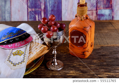 Close up of concept jewish holiday passover matzot Close up of concept jewish holiday passover matzot 55511765