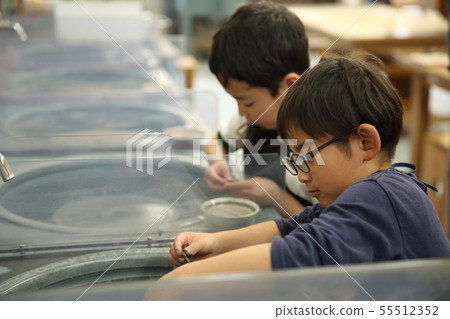 Children scraping stones 55512352