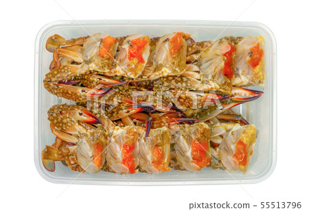 Pickled crab eggs in fish sauce pack in plastic Pickled crab eggs in fish sauce pack in plastic 55513796
