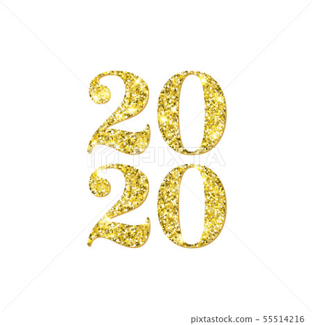 Happy New Year 2020 numbers of golden confetti on Happy New Year 2020 numbers of golden confetti on 55514216
