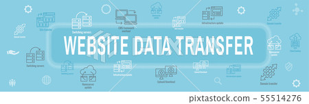 Website Data Transfer Icon Set and Web Header Website Data Transfer Icon Set and Web Header 55514276