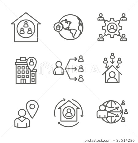 In-Company and Outsource Icon Set with 55514286