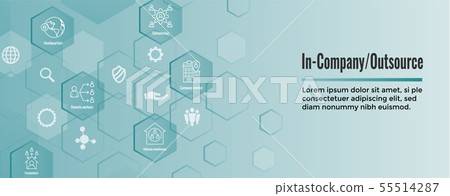 In-Company and Outsource Icon Set - web header 55514287