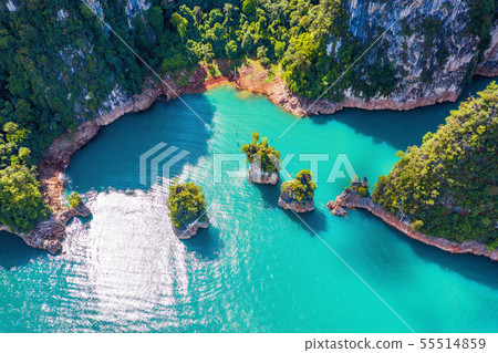 Aerial view of Beautiful mountains in Ratchaprapha 55514859