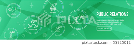 Public Relations Web Header Banner and Icon Set 55515011