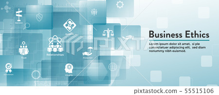 Business Ethics Web Banner Icon Set with Honesty, Business Ethics Web Banner Icon Set with Honesty, 55515106