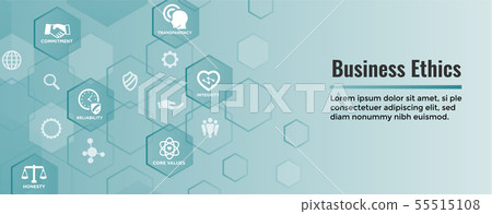 Business Ethics Web Banner Icon Set with Honesty, 55515108