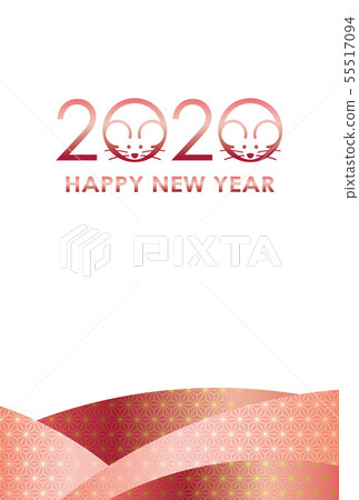 New Year's card template for the year 2020 55517094