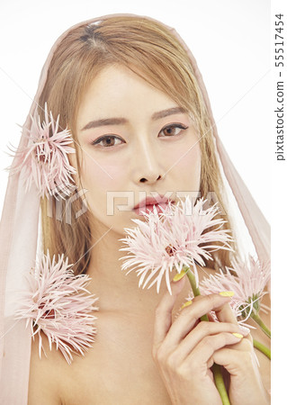 鮮花，美容，年輕女性 55517454