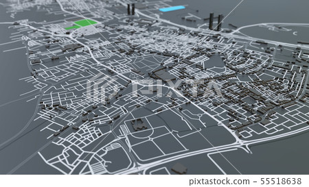 3D futuristic city architecture 55518638