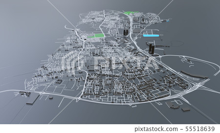3D futuristic city architecture 55518639