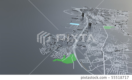 3D futuristic city architecture 55518717