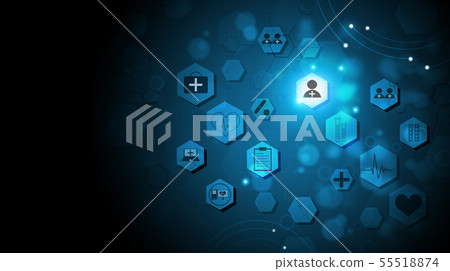 Medical icons blue background 55518874