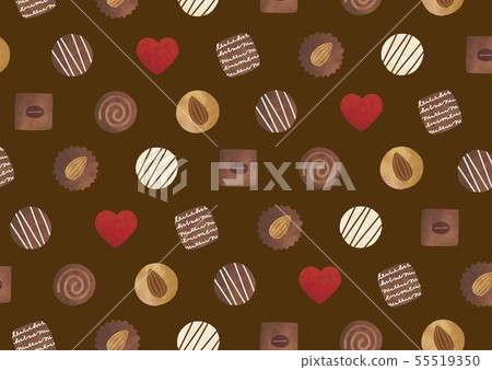 Watercolor chocolate pattern 55519350