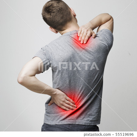 Spine osteoporosis. Scoliosis. Spinal cord problems of man 55519696