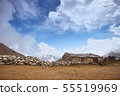 A View of Amphu Gyabjen and Ama Dablan peaks with Old Stone Hut, Everest base camp trek, Nepal 55519969